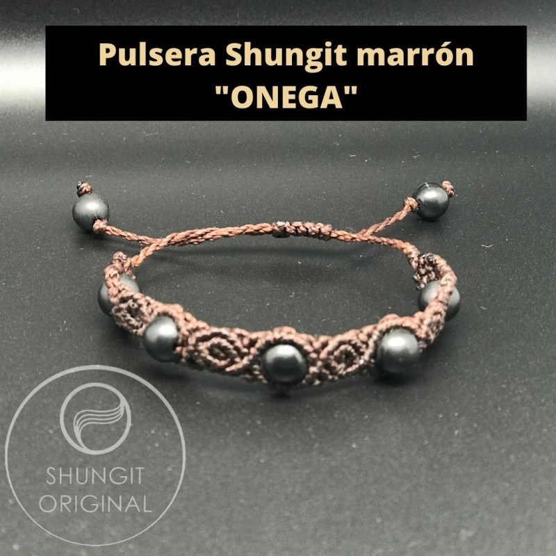 Pulsera Piedra Natural Shungit Macramé