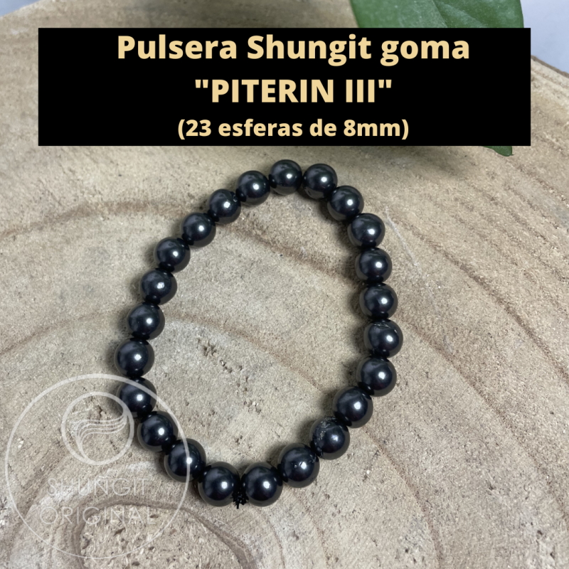 Pulsera de shungit con 23 esferas de 8mm PITERIN III