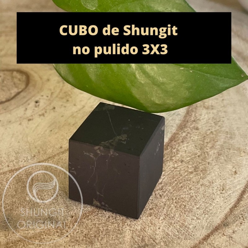CUBO de SHUNGIT (mate) 3X3cm